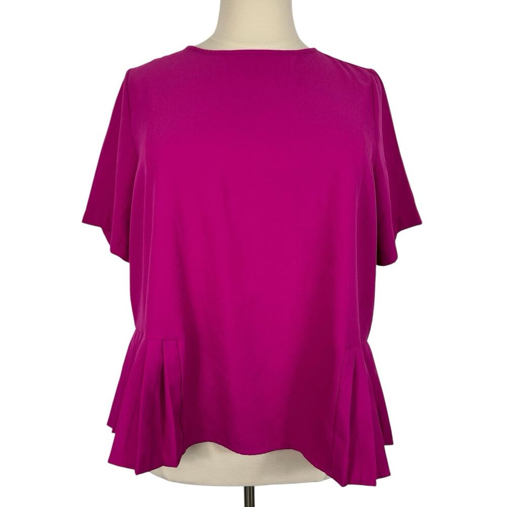 Eloquii Fuchsia Flutter Peplum Blouse